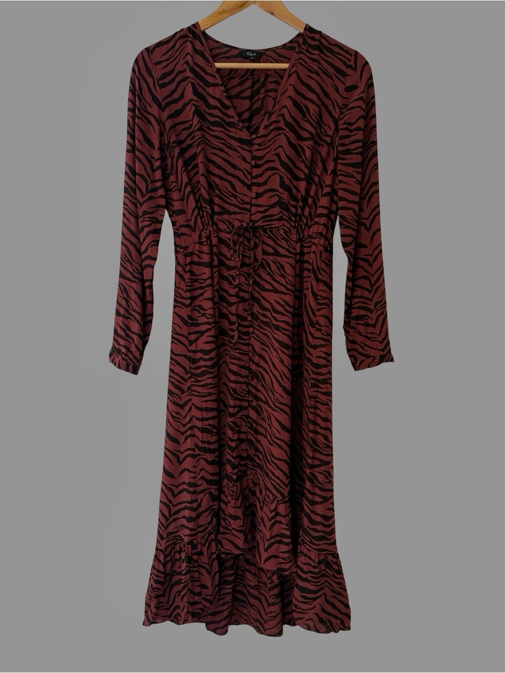Rails Jade Rust Tiger Stripe Long Sleeve Maxi Dress S